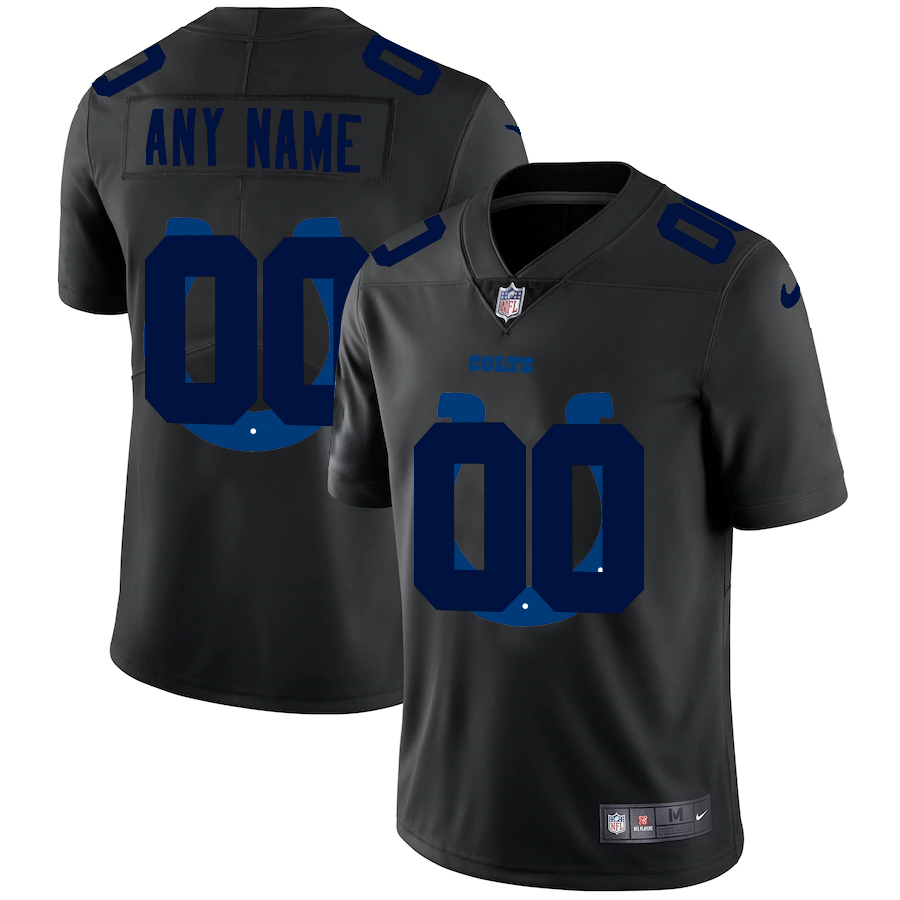 Wholesale Indianapolis Colts Custom Men Nike Team Logo Dual Overlap Limited NFL Jersey Black